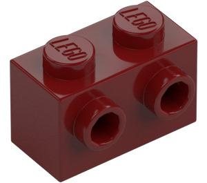 LEGO Tmavě červená Kostka 1 x 2 s Cvočky na Jeden Postranní (11211)