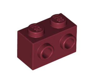 LEGO Dunkelrot Backstein 1 x 2 mit Bolzen auf Eins Seite (11211)