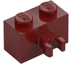 LEGO Dark Red Brick 1 x 2 with Vertical Clip with Open 'O' Clip (42925 / 95820)