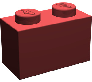 LEGO Dunkelrot Backstein 1 x 2 ohne Unterrohr (3065 / 35743)