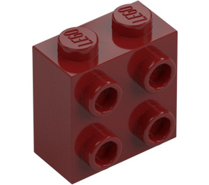 LEGO Tmavě červená Kostka 1 x 2 x 1.6 s Cvočky na Jeden Postranní (1939 / 22885)