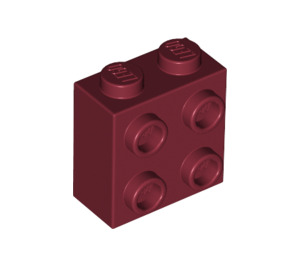 LEGO Dunkelrot Backstein 1 x 2 x 1.6 mit Bolzen auf Eins Seite (1939 / 22885)
