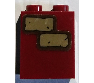 LEGO Dark Red Brick 1 x 2 x 2 with Bricks Sticker with Inside Stud Holder (3245)