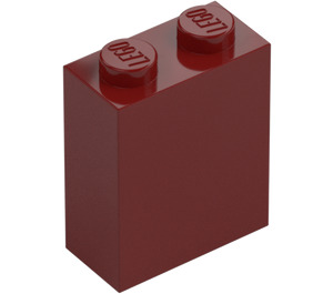 LEGO Tummanpunainen Palikka 1 x 2 x 2 sisäisellä nupinpidikkeellä (3245)