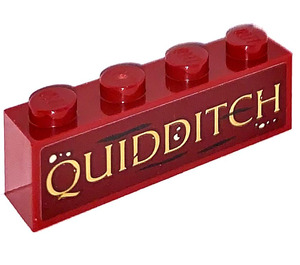 LEGO Dark Red Brick 1 x 4 with QUIDDITCH Sticker (3010)
