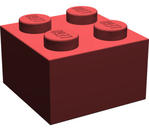 LEGO Rouge foncé Brique 2 x 2 sans supports transversaux (3003)
