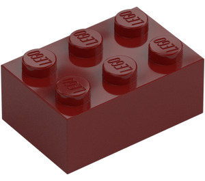 LEGO Tmavě červená Kostka 2 x 3 (3002)