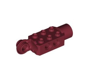 LEGO Dark Red Brick 2 x 3 with Holes, Rotating with Socket (47432)