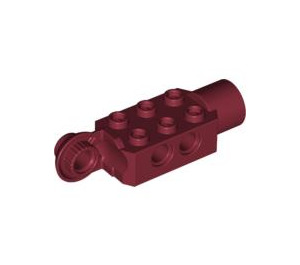 LEGO Donkerrood Steen 2 x 3 met Gaten, Rotating met Stopcontact (47432)