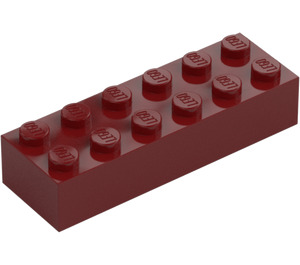 LEGO Ciemno czerwony Cegła 2 x 6 (2456 / 44237)