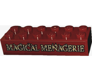 LEGO Dark Red Brick 2 x 6 with Magical Menagerie Sticker (2456)