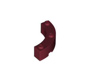 LEGO Rouge foncé Brique 4 x 4 Rond Coin (Large avec 3 Goujons) (48092 / 72140)