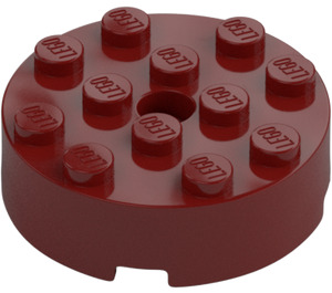 LEGO Donkerrood Steen 4 x 4 Rond met Gat (87081)