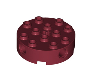 LEGO Rouge foncé Brique 4 x 4 Rond avec des trous (6222)