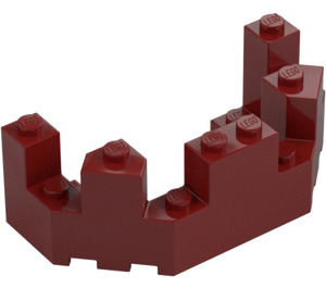 LEGO Dark Red Brick 4 x 8 x 2.3 Turret Top (6066)