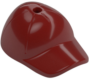 LEGO Rojo oscuro Gorra con Corto Curvo Bill con Agujero en Parte superior (11303)