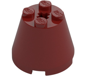 LEGO Dark Red Cone 3 x 3 x 2 with Axle Hole (6233 / 45176)