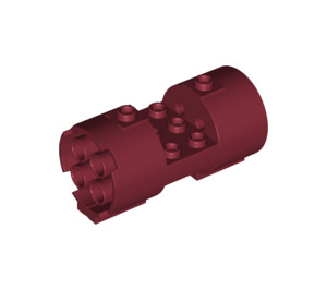 LEGO Dark Red Cylinder 3 x 6 x 2.7 Horizontal Hollow Center Studs (30360)