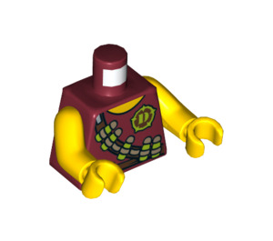 LEGO Rojo oscuro Dinosaurio Minifigura Torso con D logo y Bandolier (973 / 76382)