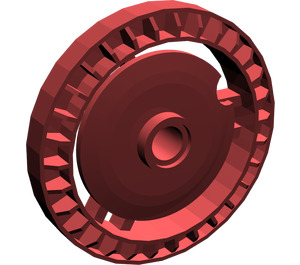 LEGO Dark Red Disk 5 x 5 with Notched Disk (32439)