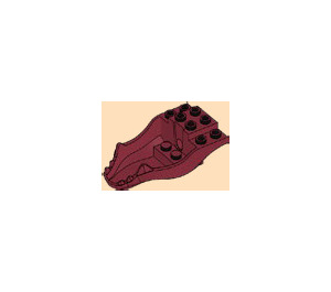 LEGO Dark Red Dragon Head Lower Jaw (5496)