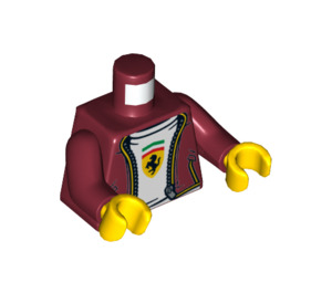 LEGO Dunkelrot Ferrari Fahrer Minifigur Torso (973 / 76382)