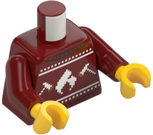 LEGO Ciemno czerwony Ogień Holiday Sweter Tułów (973)