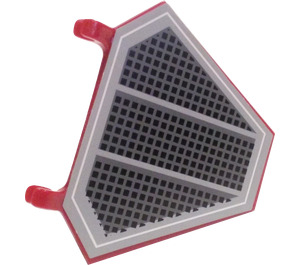 LEGO Dark Red Flag 5 x 6 Hexagonal with Air Vents Sticker with Thin Clips (51000)