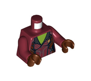 LEGO Dunkelrot Gamora mit Dunkelrot Anzug mit Reddish Braun Hüften Minifigur Torso (973 / 76382)