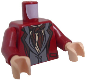 LEGO Tmavě červená Garrick Ollivander Minifigurka Trup (973 / 76382)