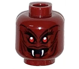 LEGO Dark Red General Machia head (Recessed Solid Stud) (3626)