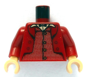 LEGO Dark Red Goblin Torso with Dark Red Arms and Tan Hands (973)