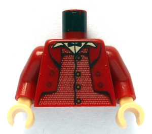 LEGO Donkerrood Goblin Torso met Donkerrood Armen en Zandbruin Handen (973 / 76382)