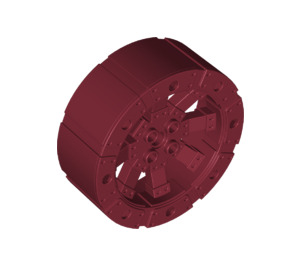 LEGO Dark Red Hard Plastic Wheel Ø56 x 22 with Spokes (55817 / 61745)