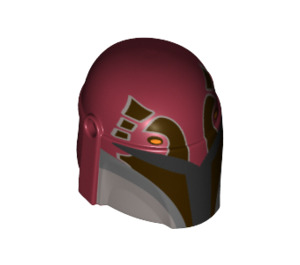 LEGO Dark Red Helmet with Sides Holes with Sabine Wren Brown and Blue (21261 / 87610)