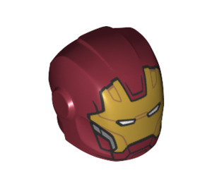 LEGO Dark Red Helmet with Smooth Front with Gold Iron Man Mask (28631 / 87219)