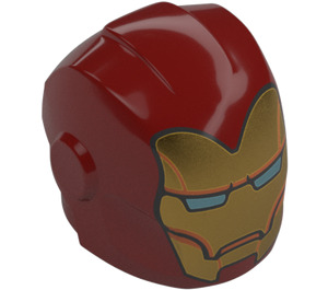 LEGO Dunkelrot Helm mit Glatt Vorderseite mit Iron Mann Maske (28631 / 104704)