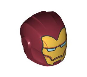 LEGO Dark Red Helmet with Smooth Front with Iron Man Mask (28631 / 104704)