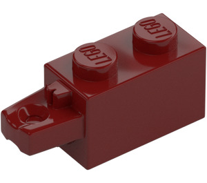 LEGO Dark Red Hinge Brick 1 x 2 Locking with Single Finger On End Horizontal (30541 / 53028)