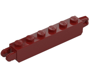 LEGO Dark Red Hinge Brick 1 x 6 Locking Double (30388 / 53914)