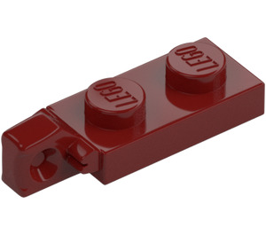 LEGO Dunkelrot Scharnier Platte 1 x 2 Verriegelt mit Single Finger auf Ende Vertikal mit unterer Nut (44301)