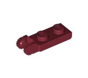 LEGO Donkerrood Scharnier Plaat 1 x 2 met Vergrendelings Vingers met groef (44302)