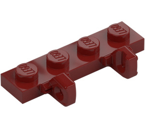 LEGO Donkerrood Scharnier Plaat 1 x 4 Vergrendelings met Twee Vingers (44568 / 51483)