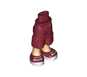 LEGO Dark Red Hip with Shorts with Cargo Pockets with Dark Red Shoes with White Soles (26490)