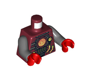 LEGO Donkerrood Infearno Minifig Torso (973 / 76382)