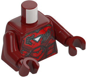 LEGO Rojo oscuro Iron Hombre Mark 6 Armadura con Battle Damage Minifigura Torso (973 / 76382)