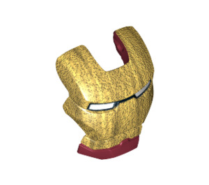 LEGO Dark Red Iron Man Visor with Gold Face and White Eyes