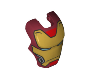 LEGO Dark Red Iron Man Visor with Gold Face, Metallic Light Blue Eyes and Silver Trim (78394)