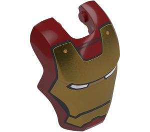 LEGO Dark Red Iron Man Visor with Gold Face, White Eyes and Black Trim (80822)