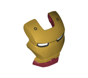 LEGO Dark Red Iron Man Visor with Gold Face, White Eyes and Rivets (77255)